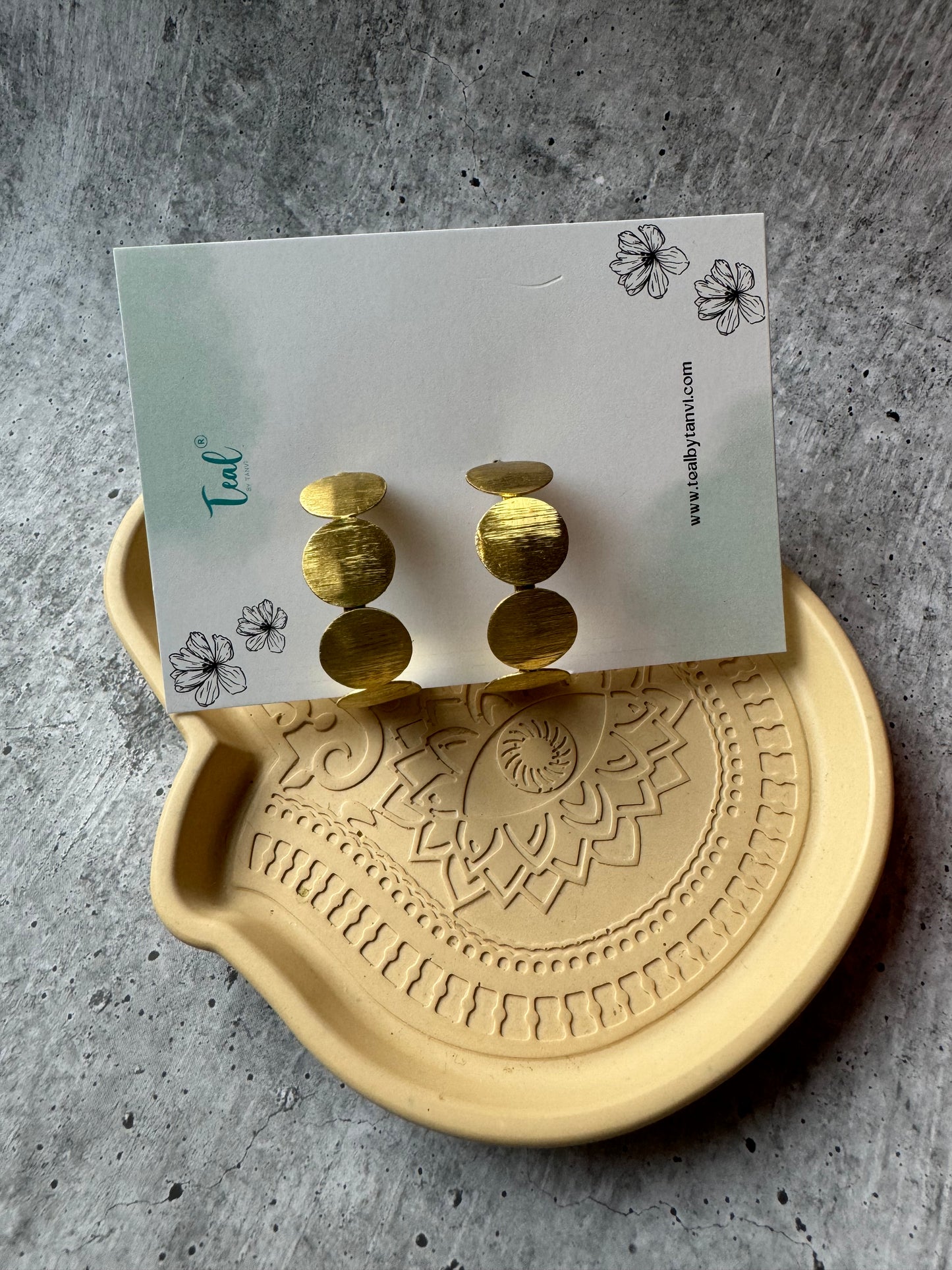 Premium Quality Brass Designer Round Earrings Hoops