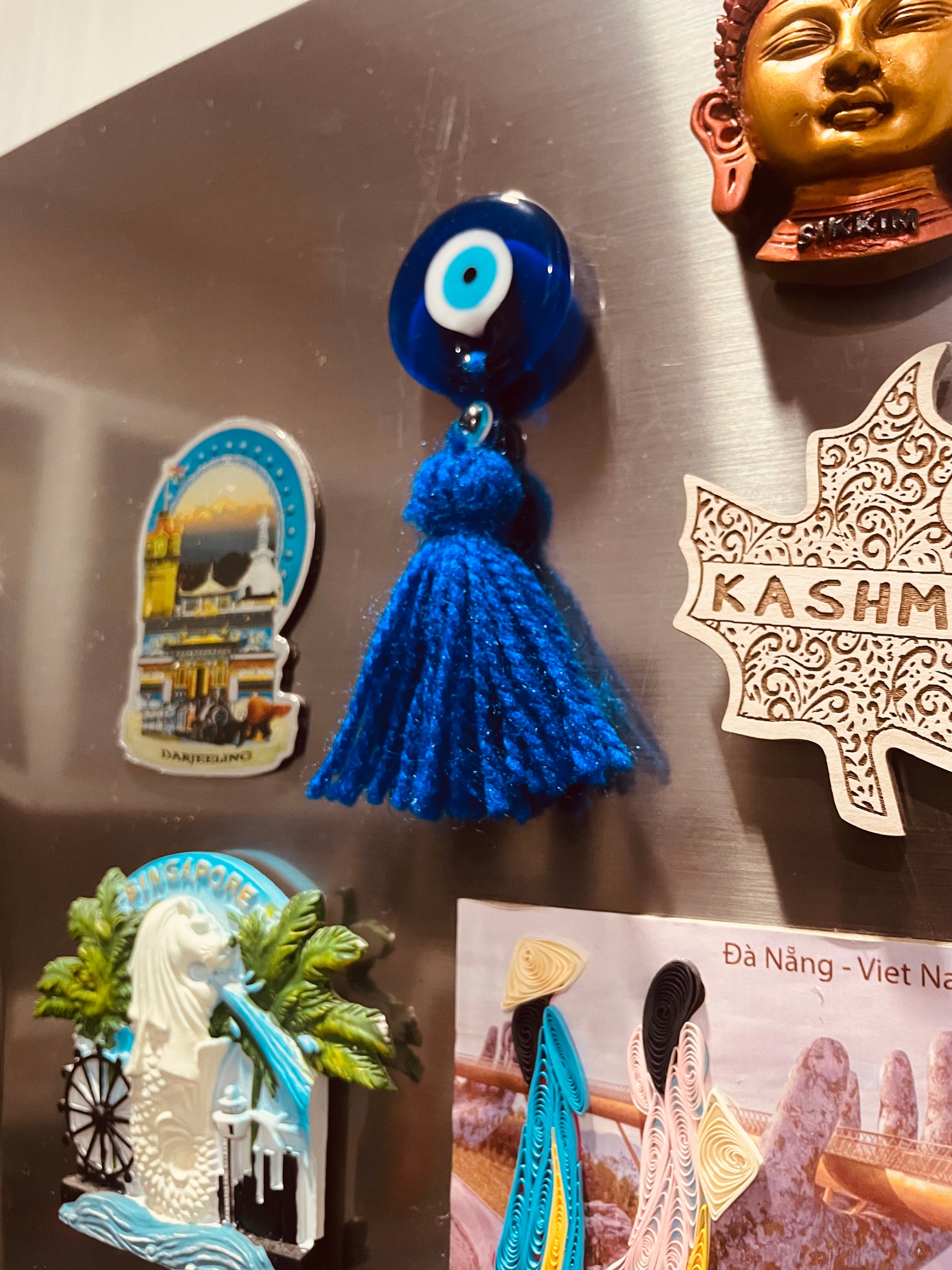 Turkish Evil Eye Fridge Magnet Mini - Blue - Teal By Tanvi
