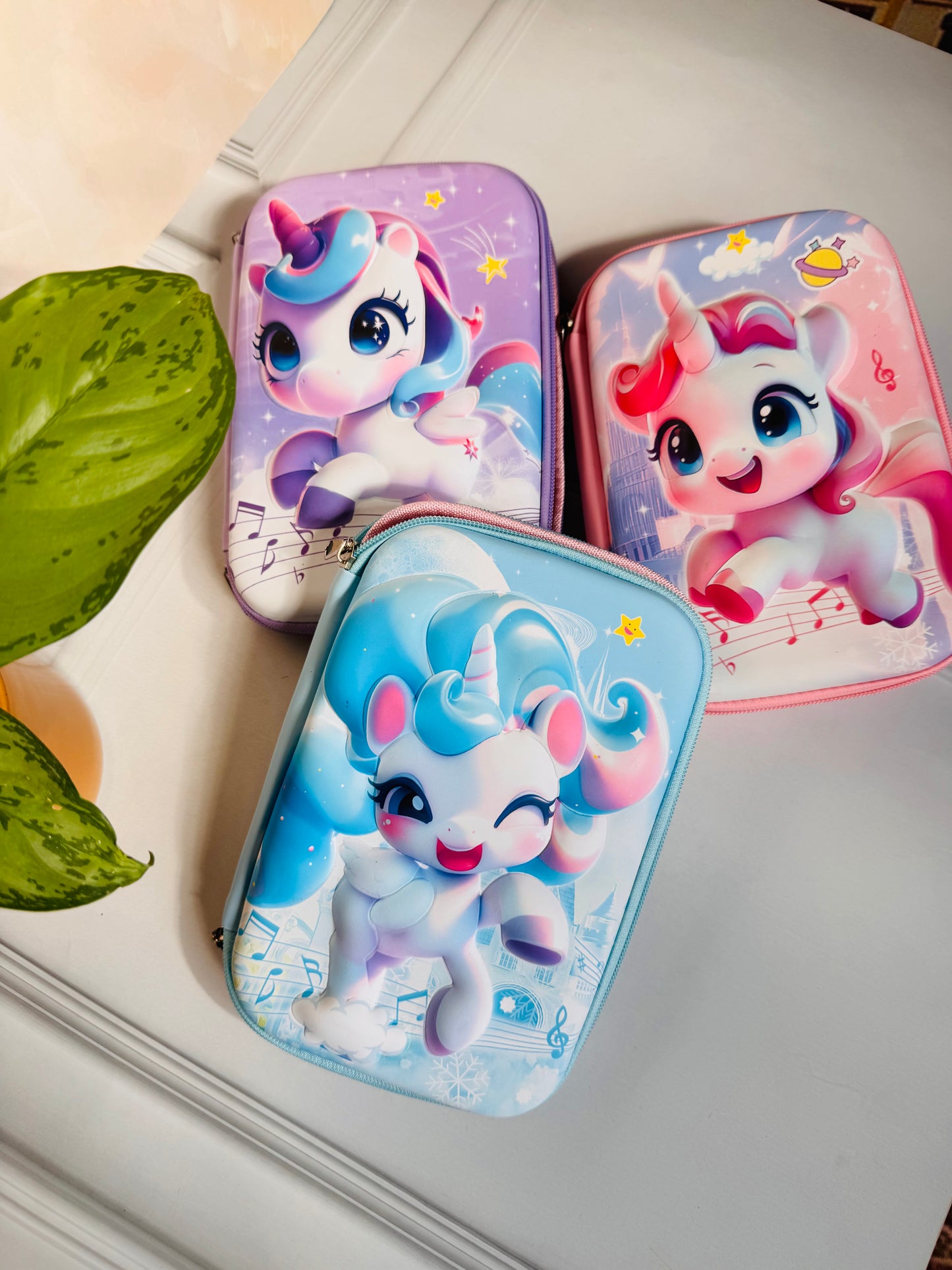 3D Unicorn Pencil Pouches for Kids | Hard Shell + Matte Finish | Unicorn, Mermaid Theme