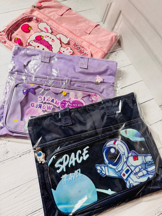 Cute Printed Tote Bags for Kids – Waterproof School & Activity Handbag with Zipper