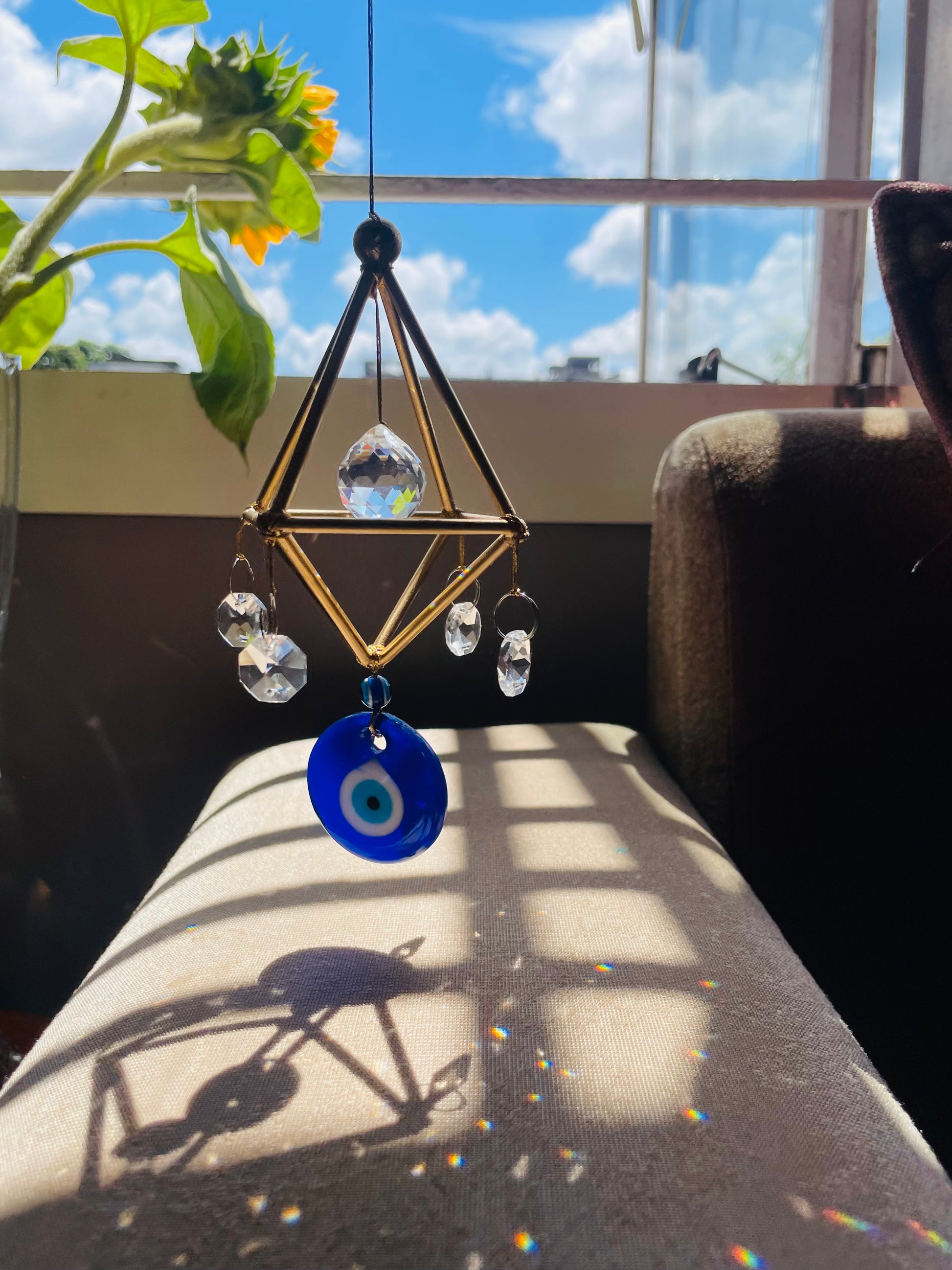 Turkish Evil Eye Suncatcher - Teal By Tanvi