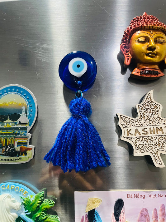 Turkish Evil Eye Fridge Magnet Mini - Blue - Teal By Tanvi