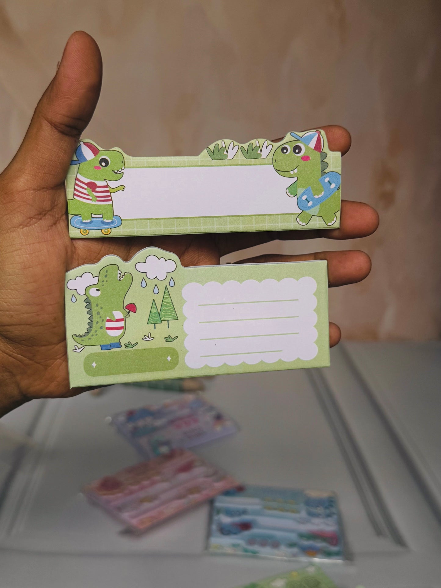 Dino Sticky Notes 4 Piece Set | Dinosaur Memo Pads for school