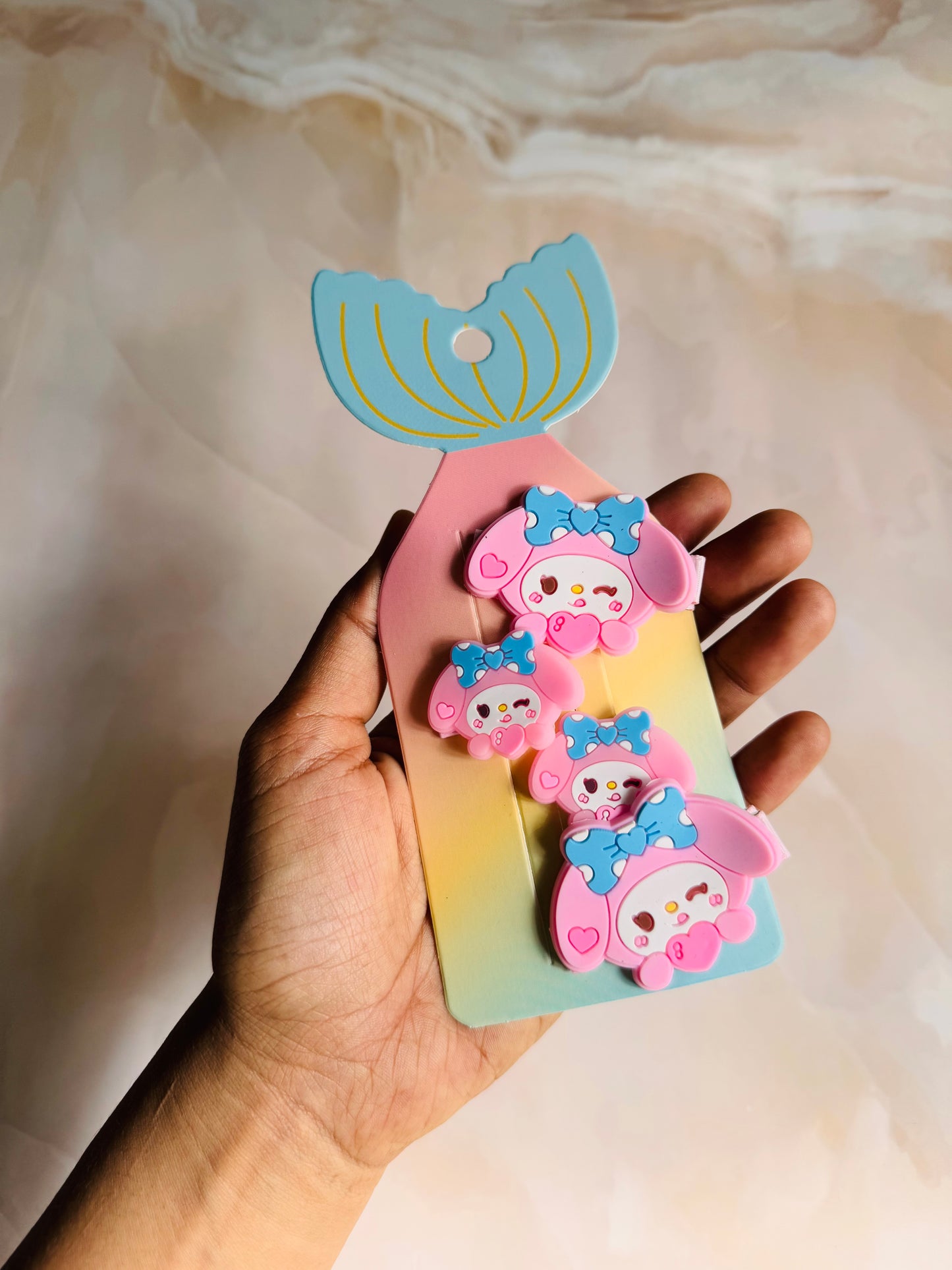 Cute Kawaii Hair Clips | Set of 4 | PomPomPurin, Kuromi, My Melody, Unicorn, Cinnamaroll