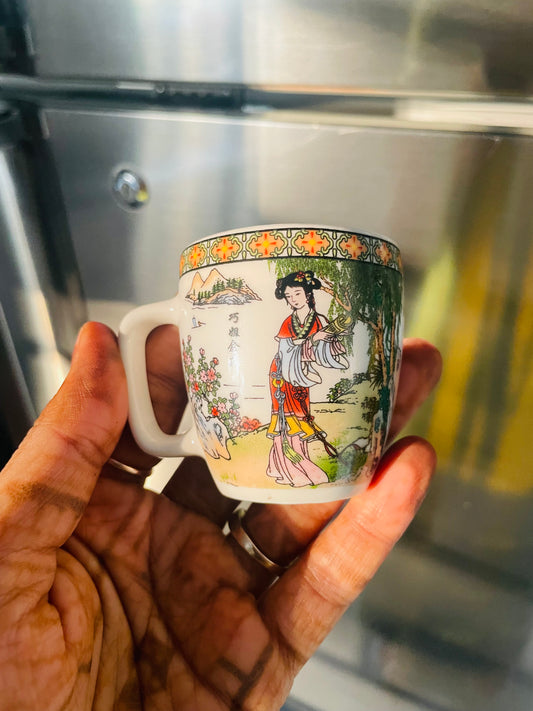 Cup Shaped Ceramic Flower Vase Fridge Magnet