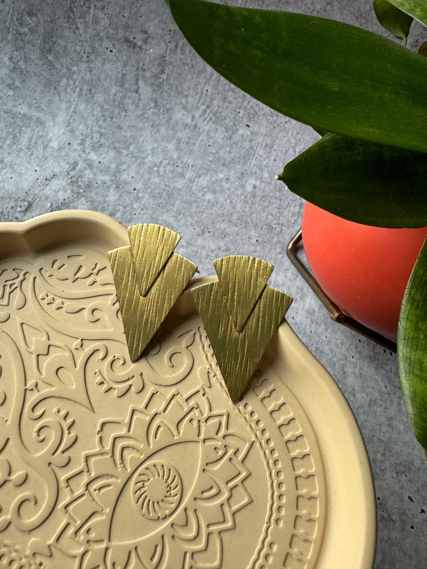 Premium Quality Brass Designer Stud Earrings