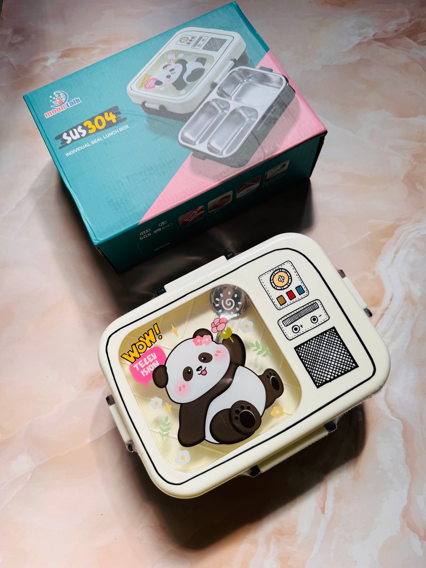 MoonTalk Premium Compartment Lunch Box For Kids – Leakproof SUS 304 | Stainless Steel | BPA Free