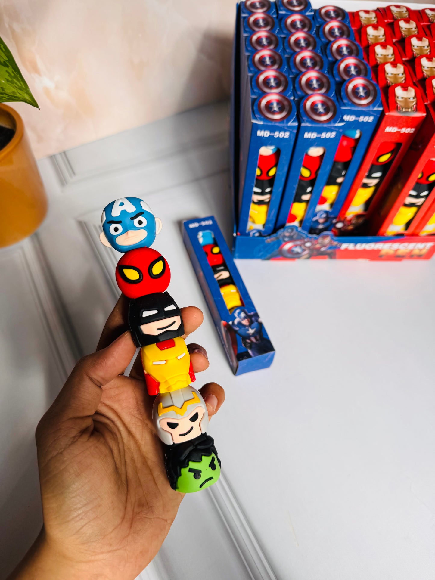 Stackable Avengers Highlighter Pen | 5 colours | Superhero Theme Highlighters