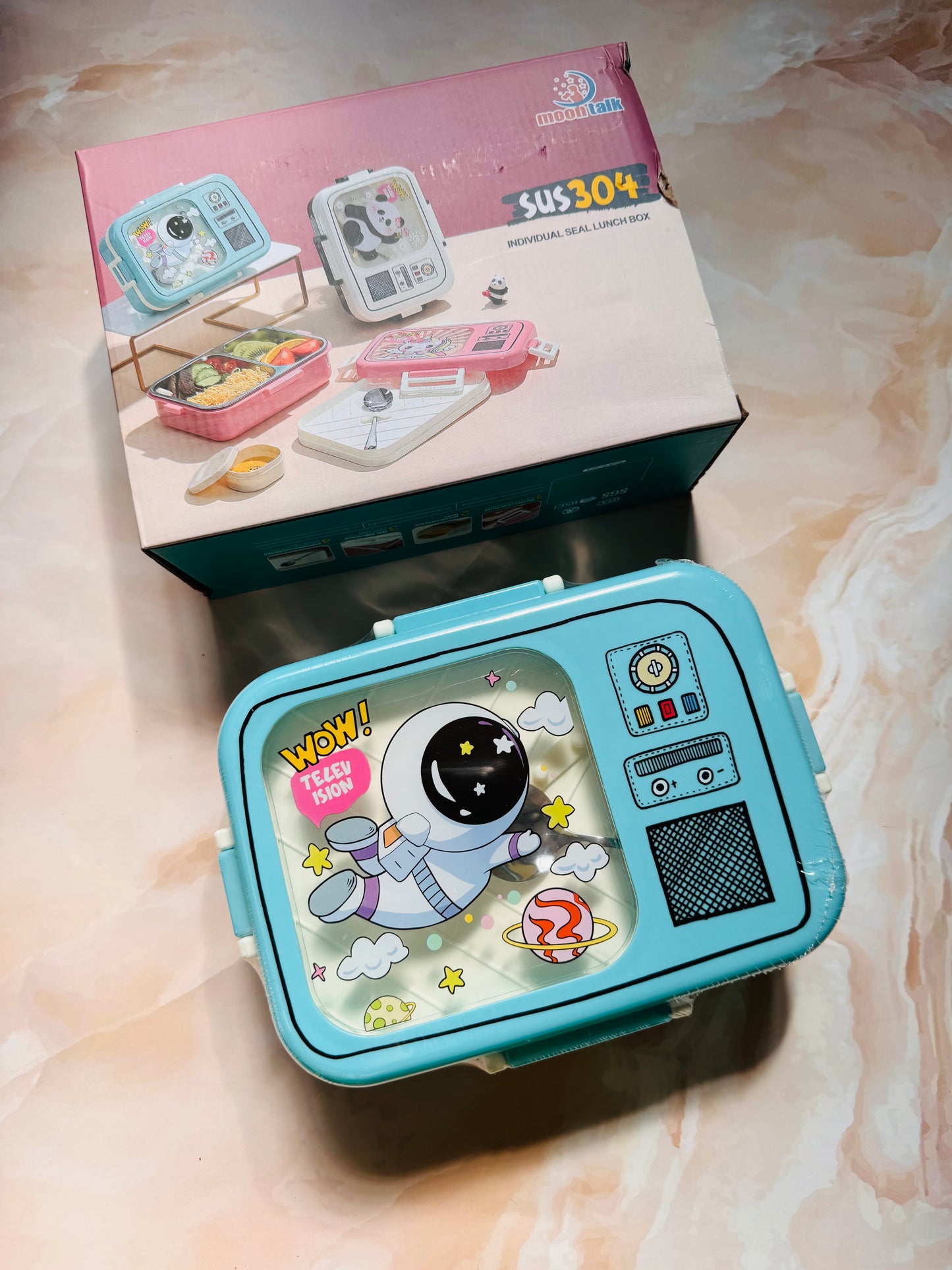 MoonTalk Premium Compartment Lunch Box For Kids – Leakproof SUS 304 | Stainless Steel | BPA Free