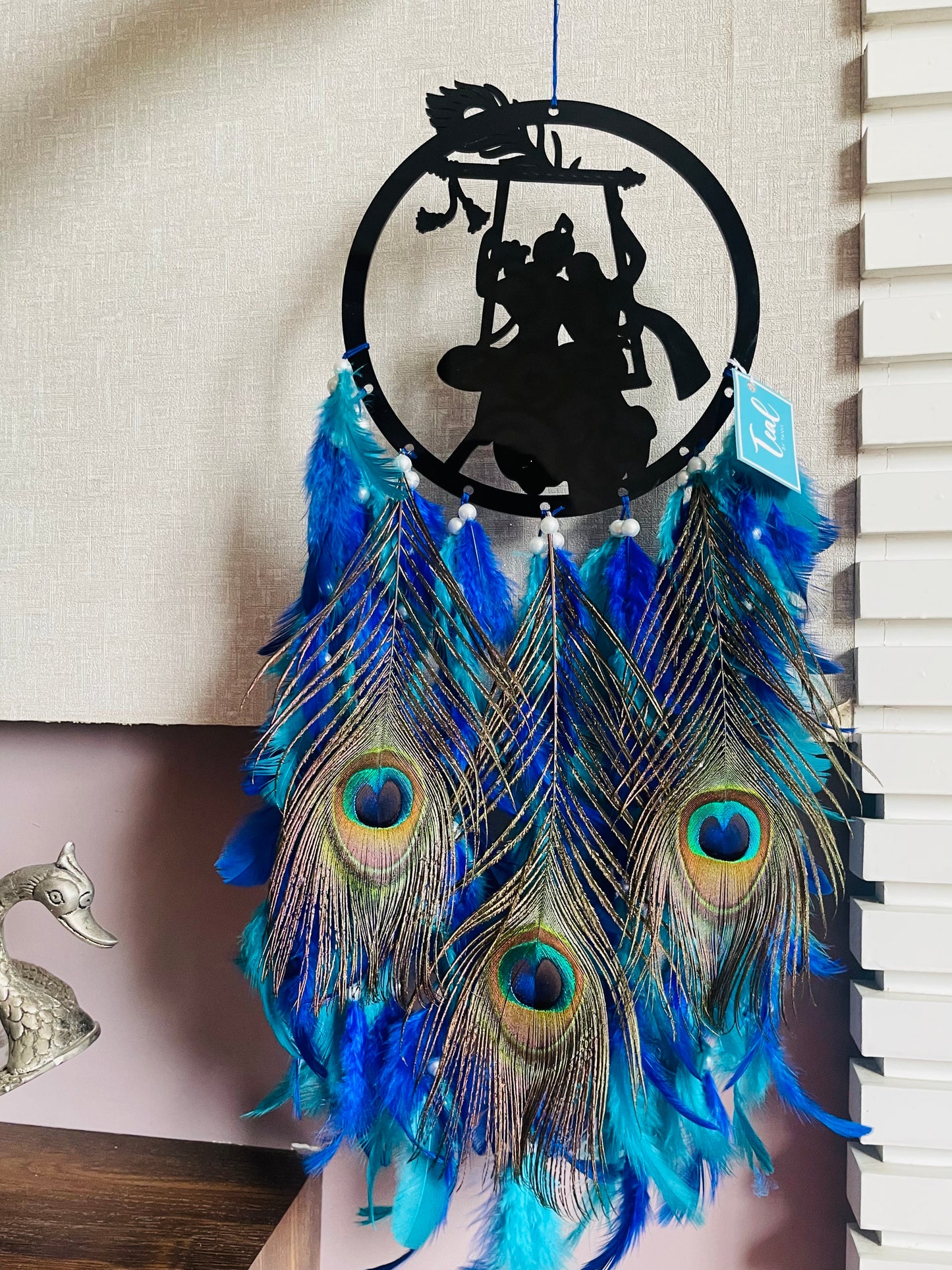 Radha Krishna Acrylic Dreamcatcher - Teal By Tanvi