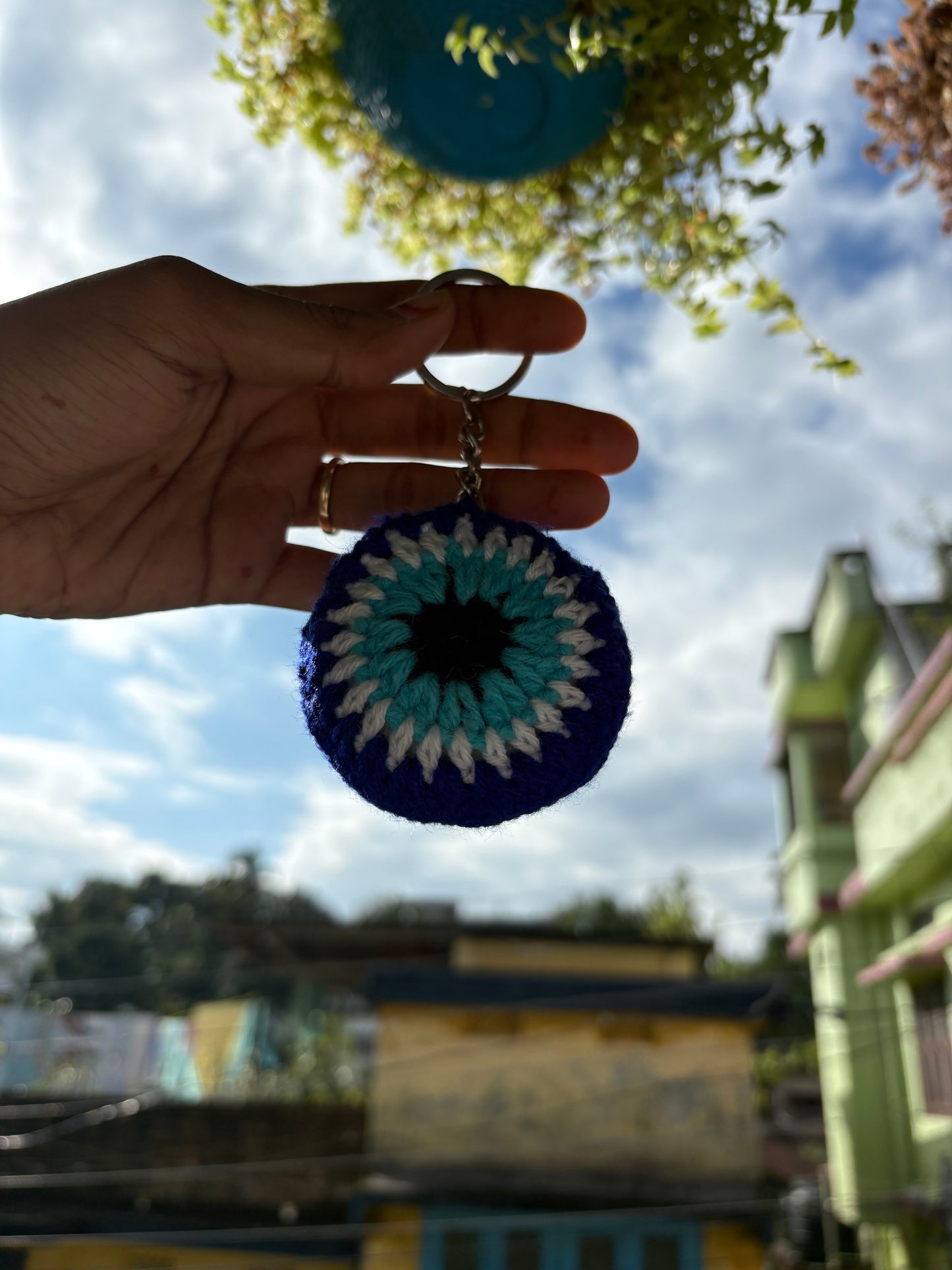 Evil Eye Stuffed Crochet Keychain