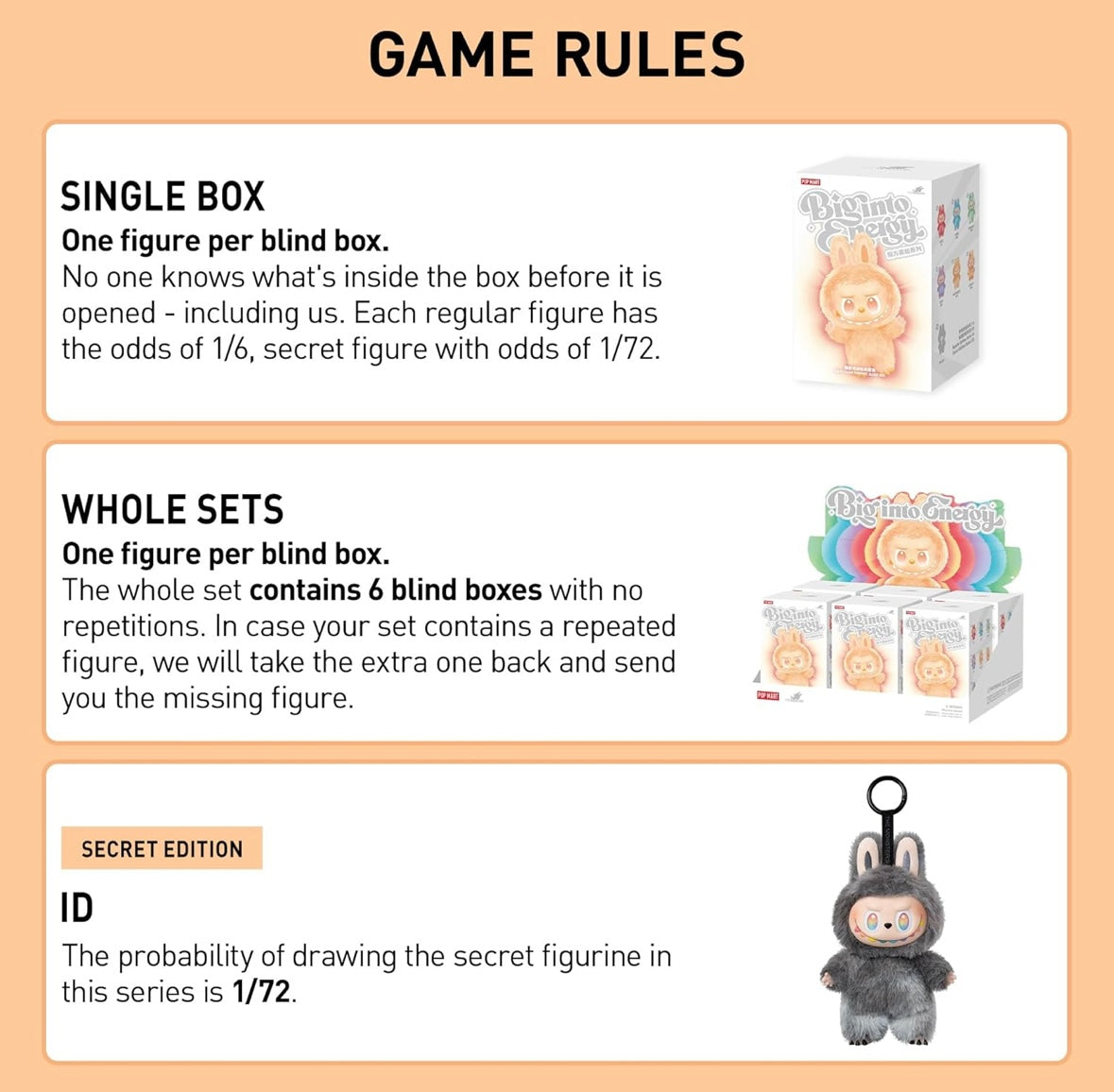 Labubu Blind Box - BigInto Energy Series | Labubu Dolls | With Keychain