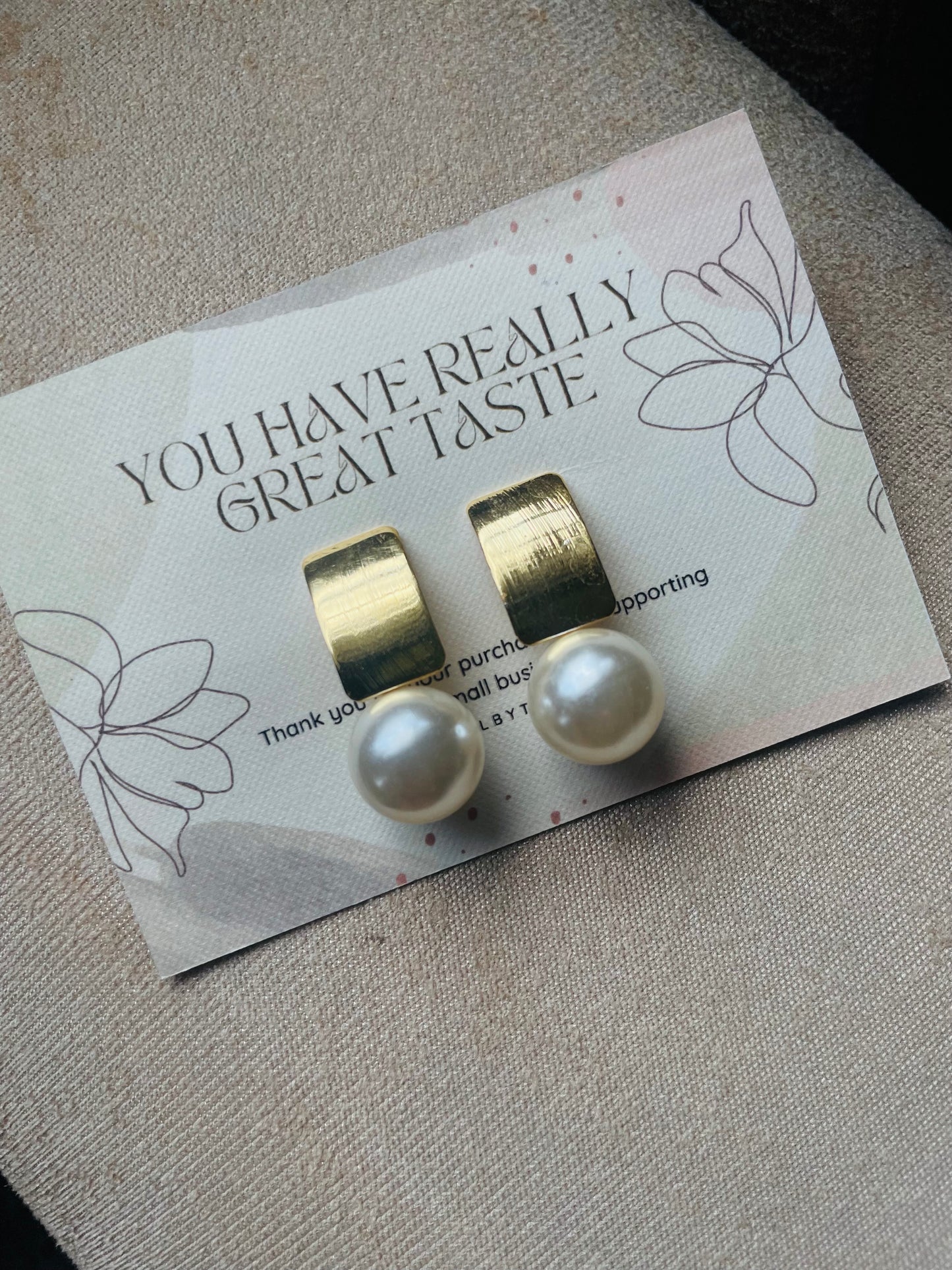 Pearl Drop Golden Imitation Earrings - Teal By Tanvi