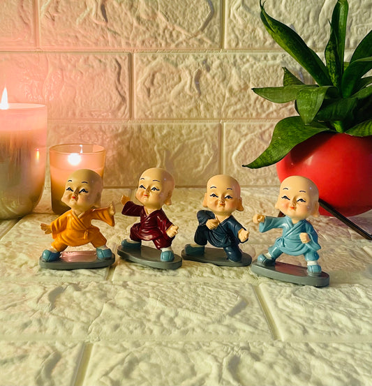 Baby Monk Karate Buddha - Set of 4