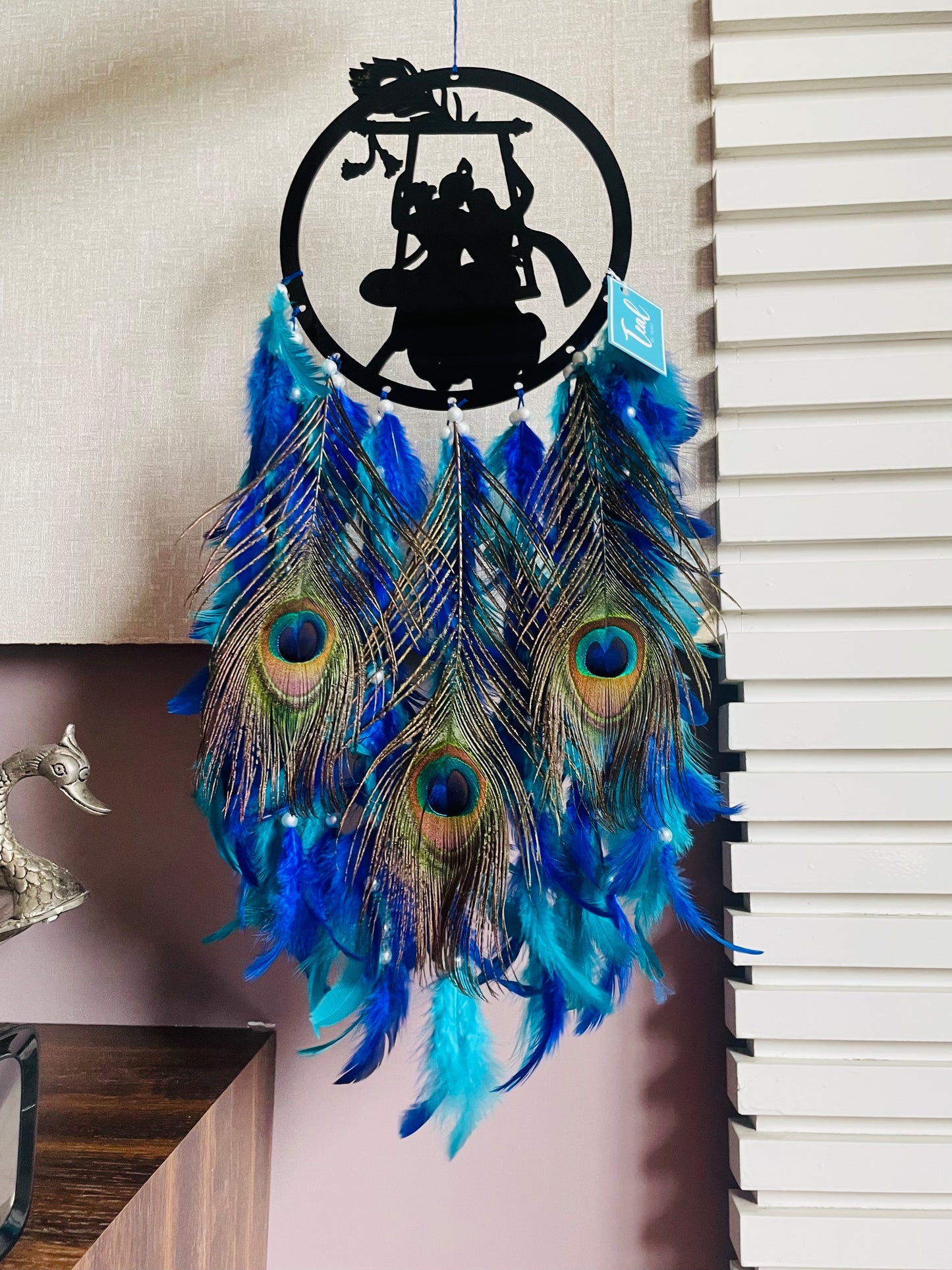 Radha Krishna Acrylic Dreamcatcher - Teal By Tanvi
