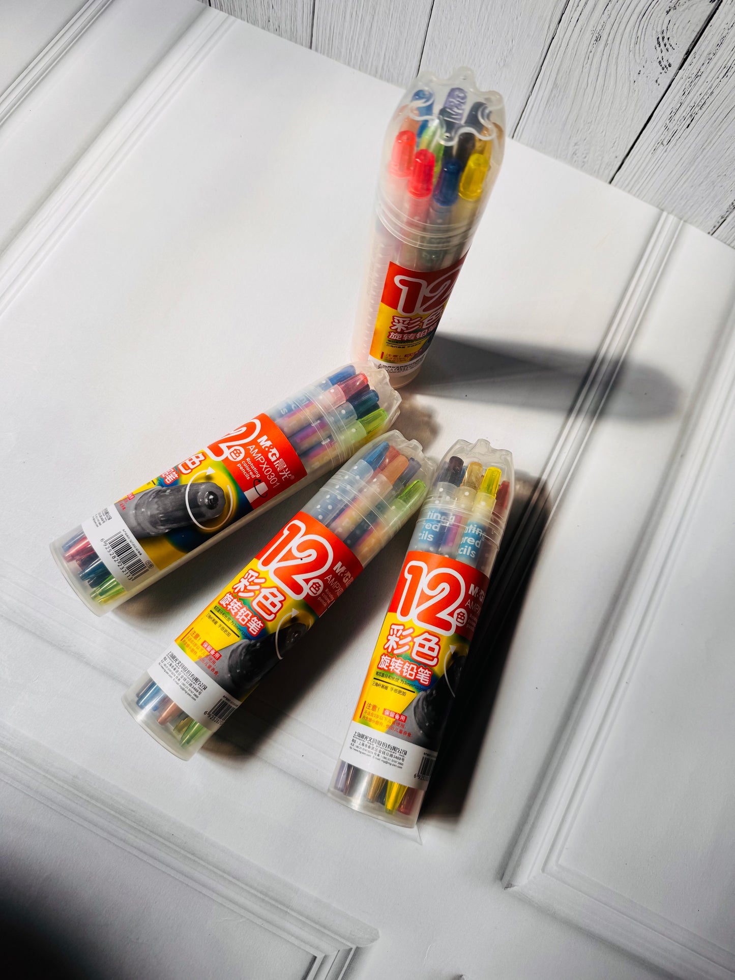 Rotating Colour Pencil Set of 12 colours | Pre‑Sharpened Art & School Supplies