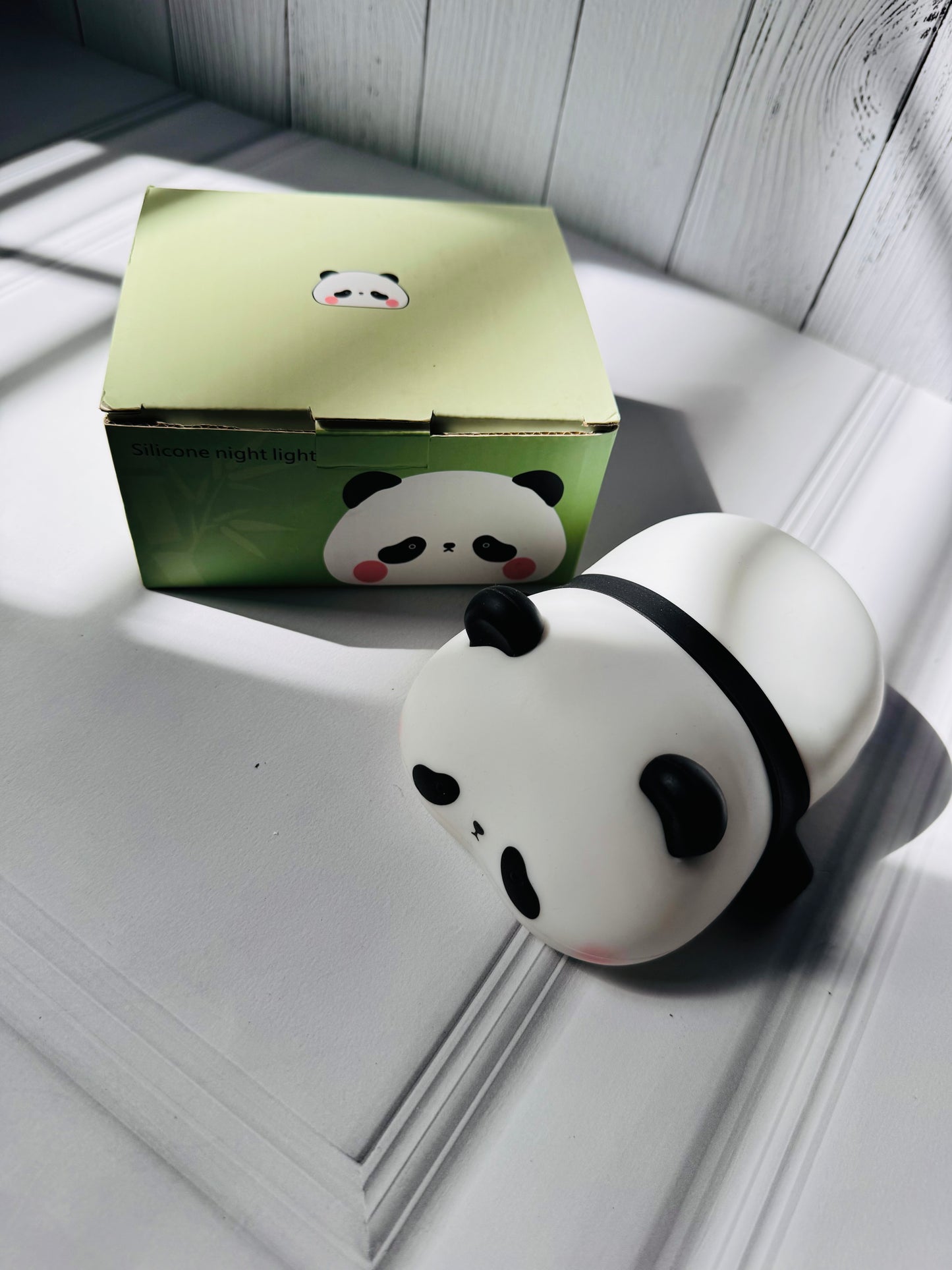 Cute Lazy Panda Silicone Night Light | Soft Touch Nursery Lamp | 3 Touch Brightness Levels