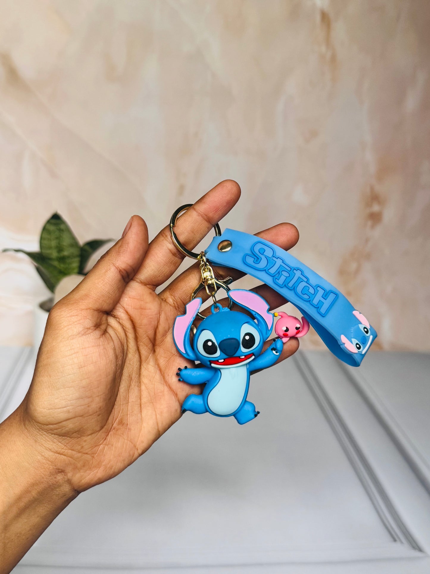Stitch Cartoon Keychain with Strap