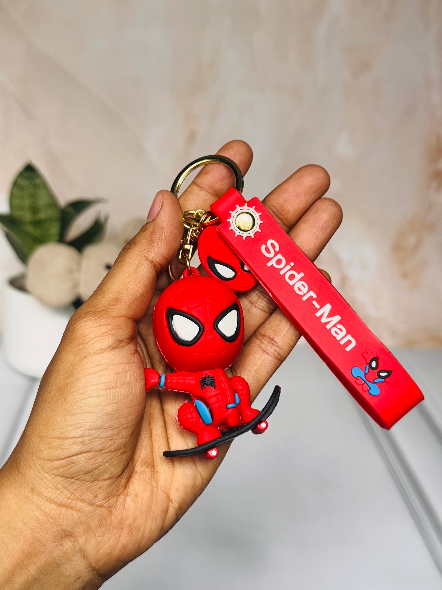 Spiderman Keychain with Strap