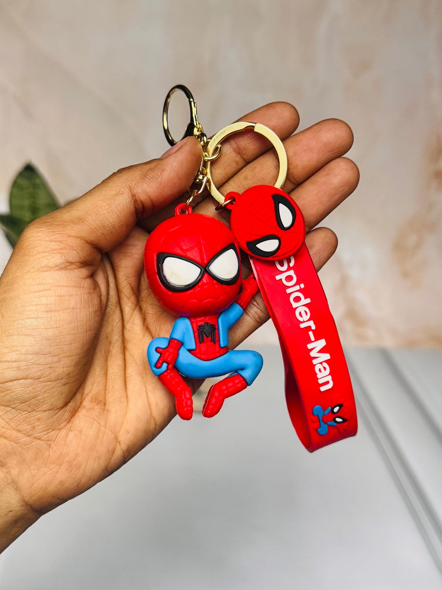 Spiderman Keychain with Strap