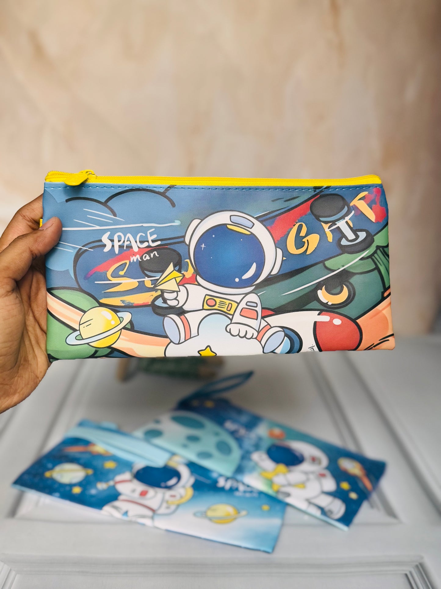 Space Theme Zipper Pouch | Multipurpose Organizer | Kids Pencil Pouch