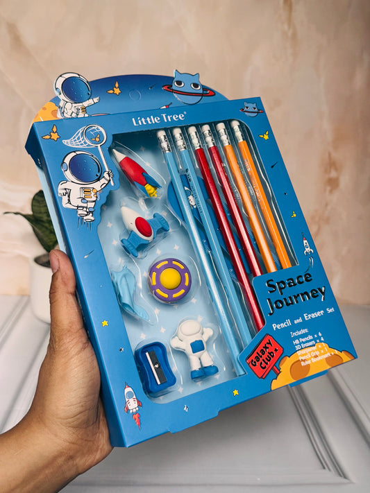 Space Explorer Stationery Kids Gift Set | Pencil and Eraser Set