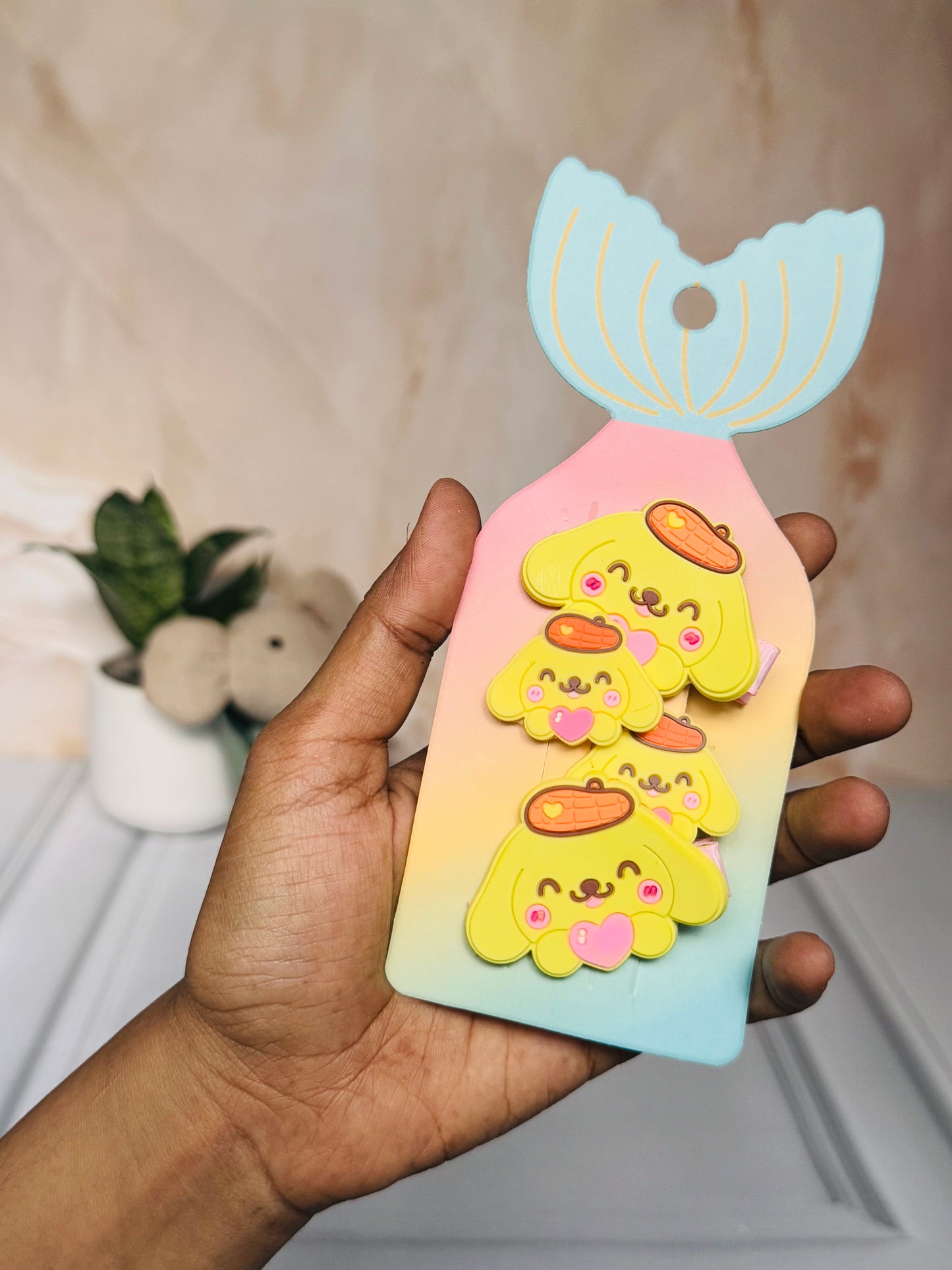 Cute Kawaii Hair Clips | Set of 4 | PomPomPurin, Kuromi, My Melody, Unicorn, Cinnamaroll
