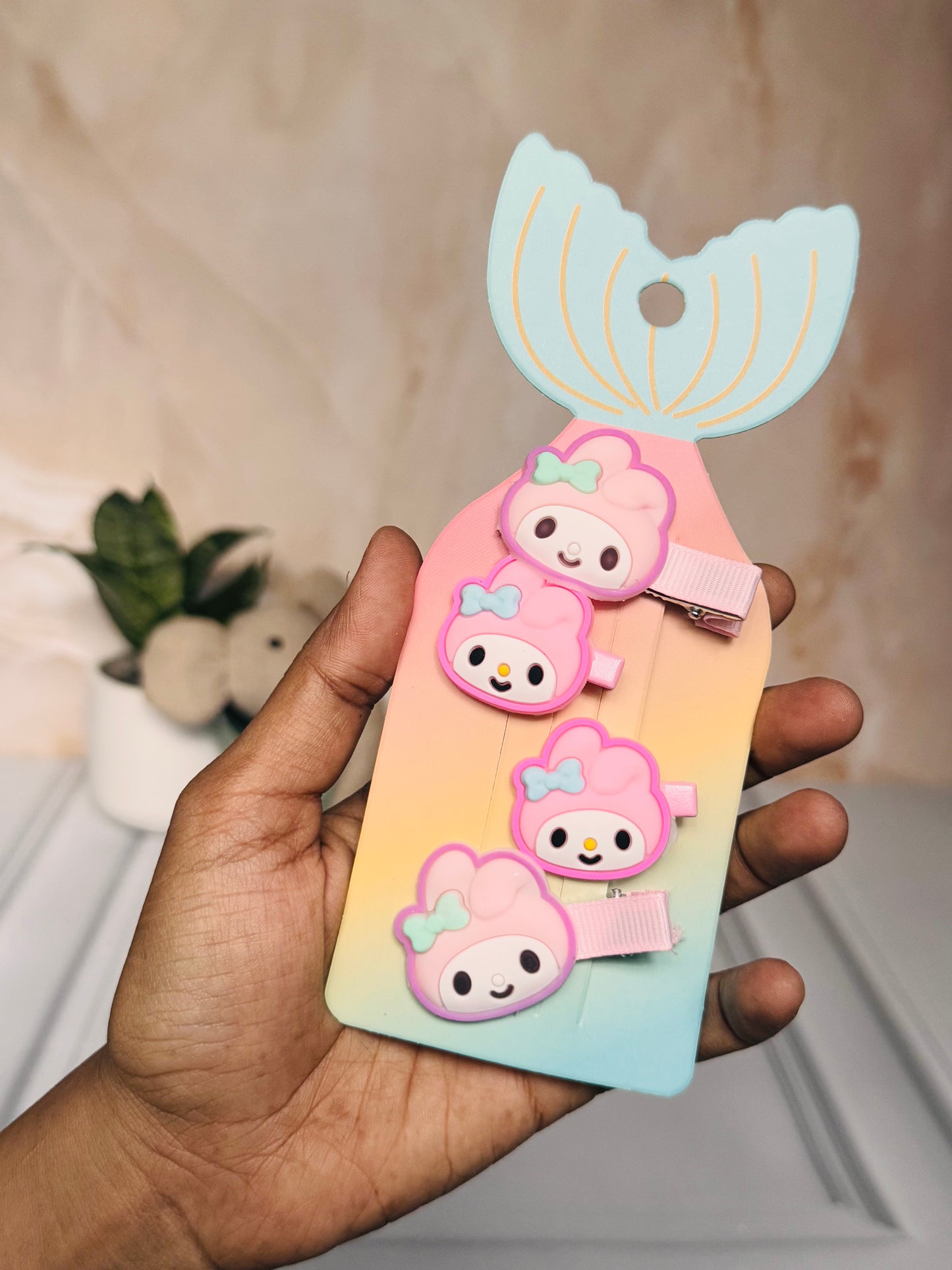 Cute Kawaii Hair Clips | Set of 4 | PomPomPurin, Kuromi, My Melody, Unicorn, Cinnamaroll