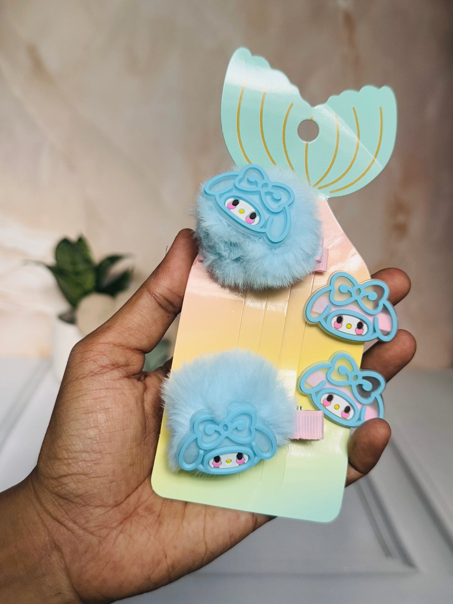 Cute Kawaii Hair Clips | Set of 4 | PomPomPurin, Kuromi, My Melody, Unicorn, Cinnamaroll