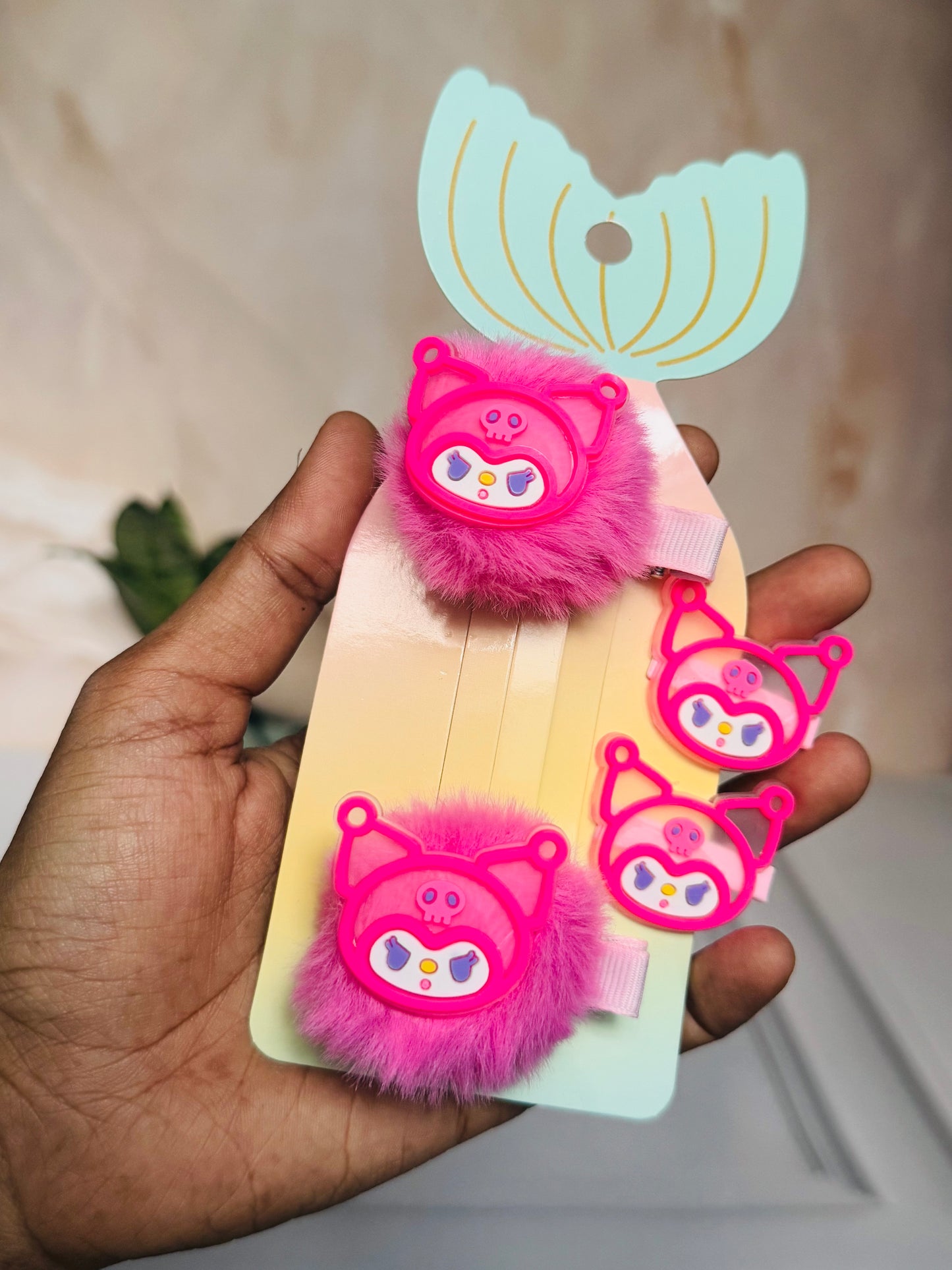Cute Kawaii Hair Clips | Set of 4 | PomPomPurin, Kuromi, My Melody, Unicorn, Cinnamaroll