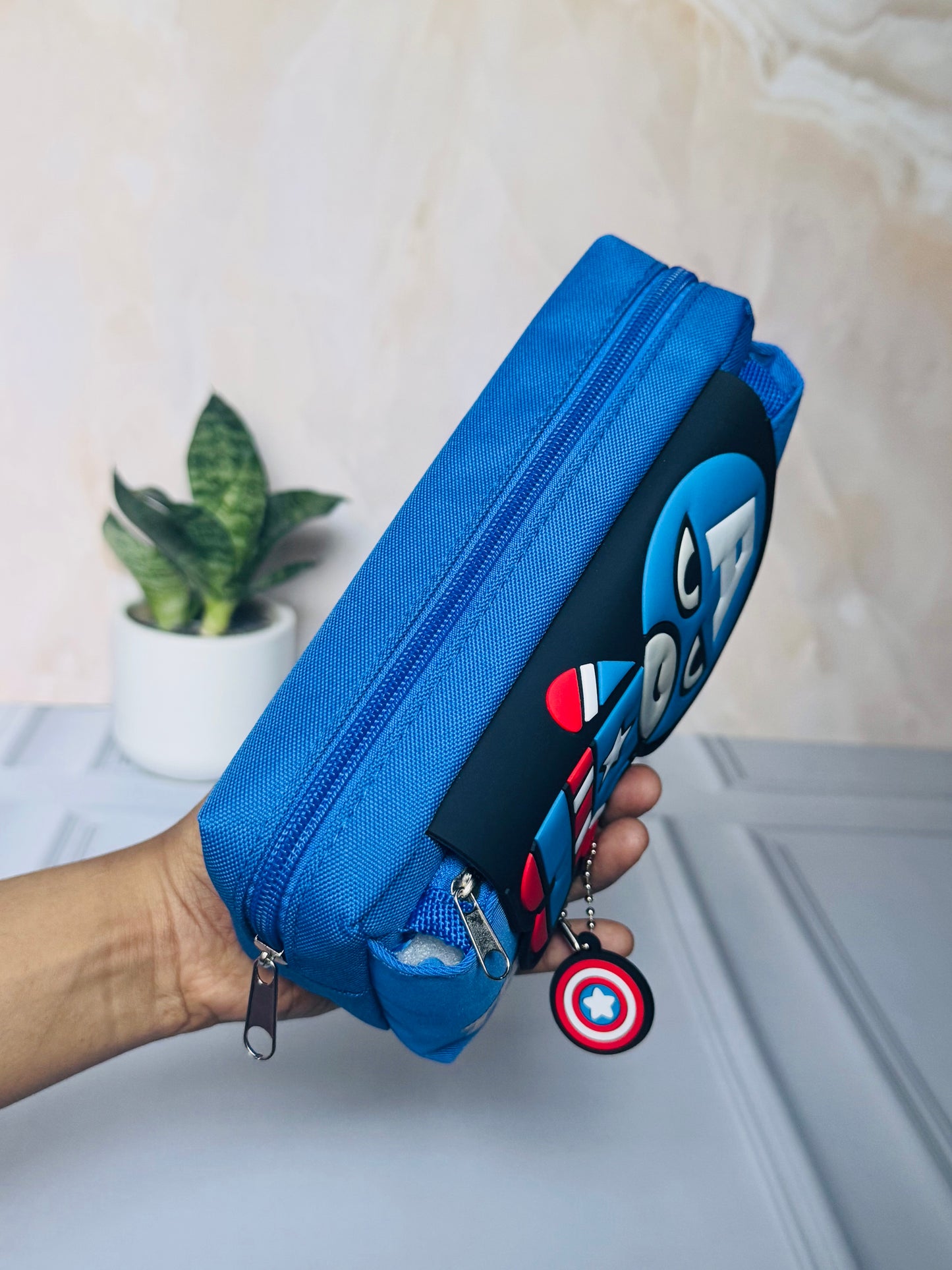Superhero Pencil Pouch | Cartoon Zipper Case for Kids | Batman, Spiderman , Captain America