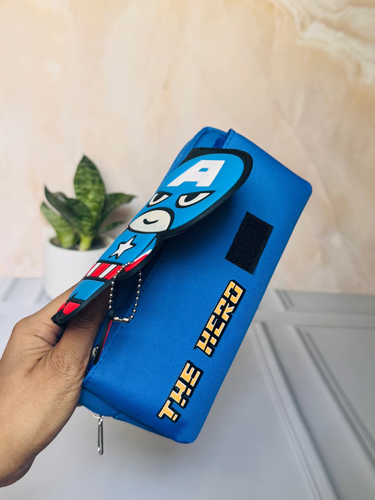 Superhero Pencil Pouch | Cartoon Zipper Case for Kids | Batman, Spiderman , Captain America