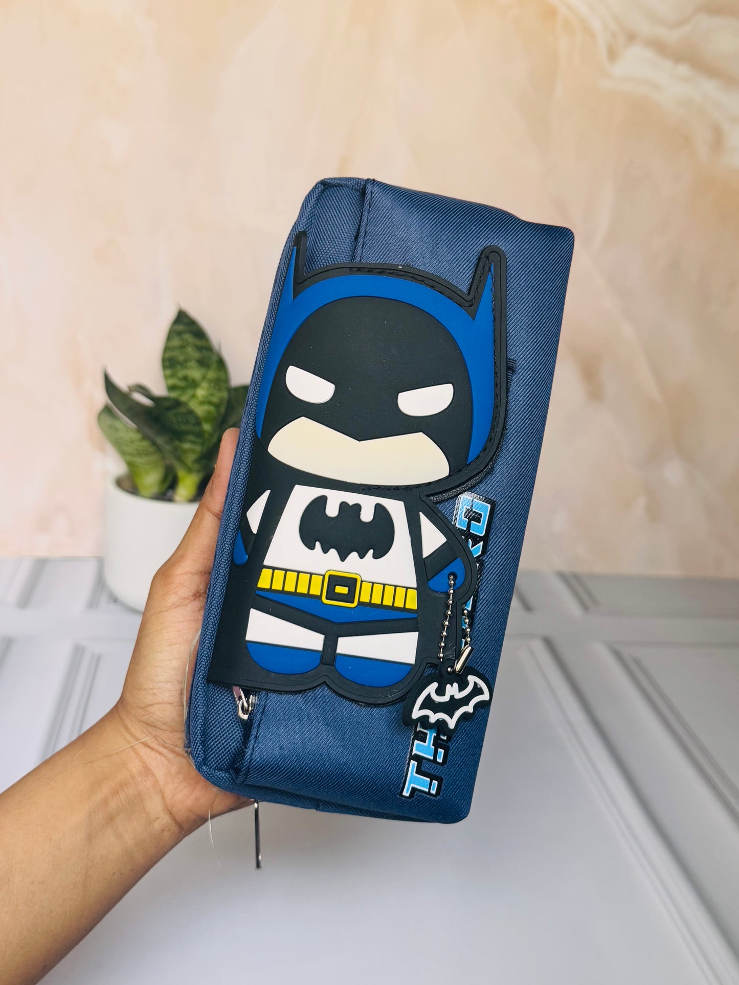 Superhero Pencil Pouch | Cartoon Zipper Case for Kids | Batman, Spiderman , Captain America