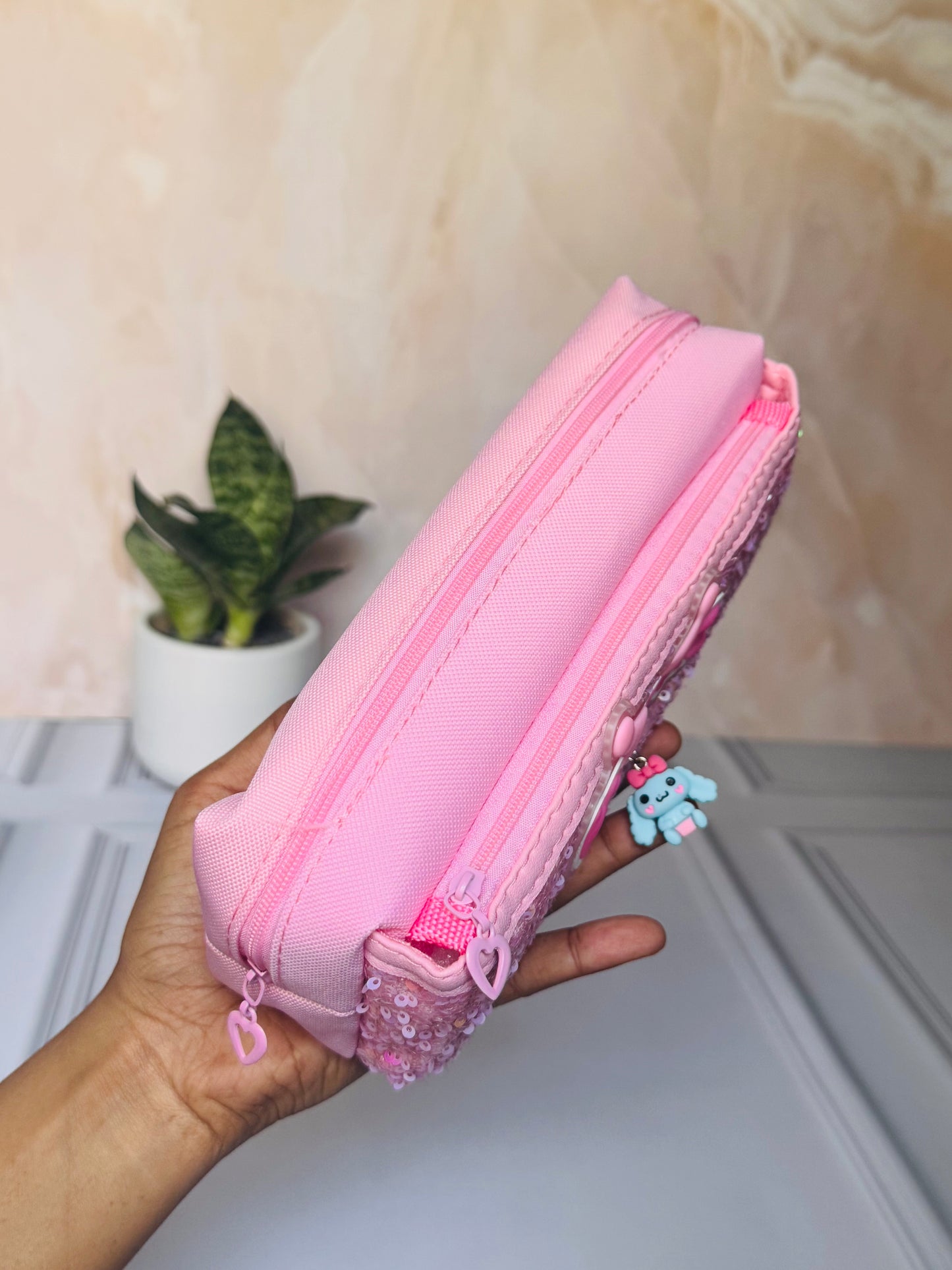 Kuromi Glitter Pencil Pouch | Sequin Stationery Case | Cute Zipper Bag for Girls