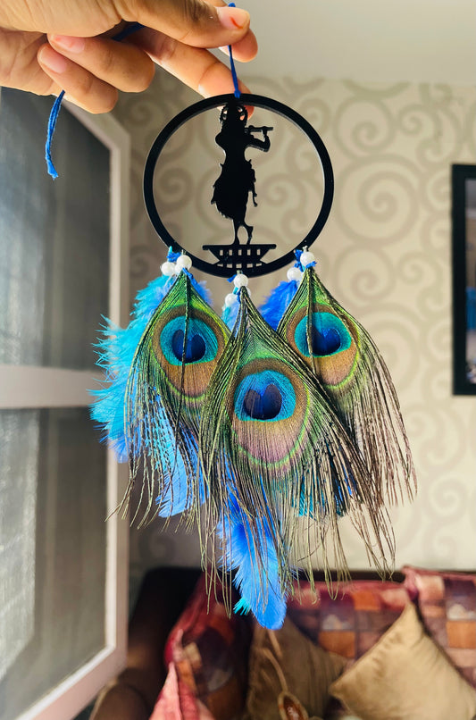 Krishna Car Hanging Dreamcatcher - Teal By Tanvi