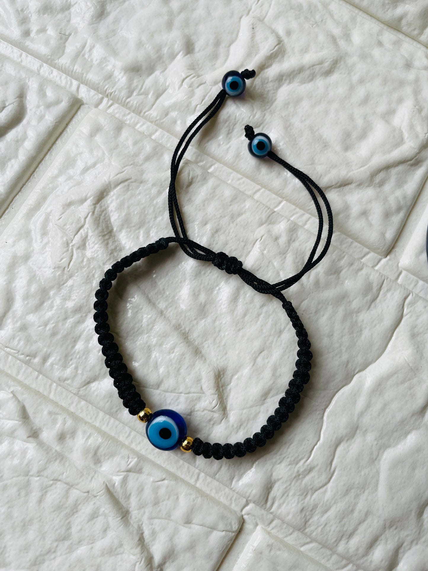 Evil Eye braided bracelet - Black - Teal By Tanvi