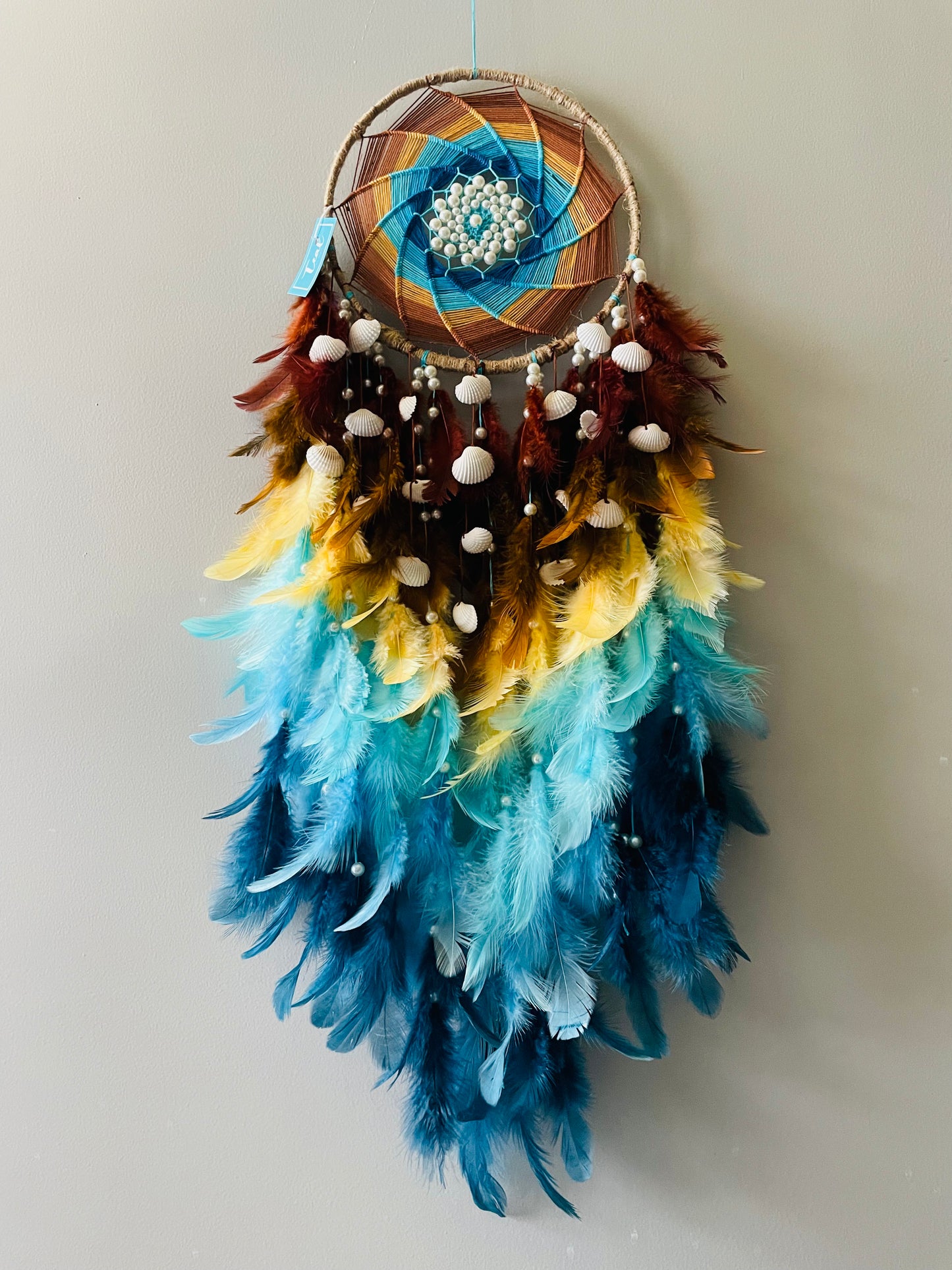 “Sea Breeze” Dreamcatcher - Teal By Tanvi