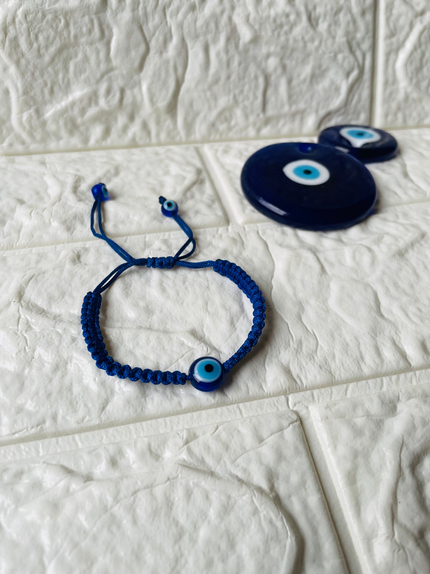 Evil Eye braided bracelet - Blue - Teal By Tanvi