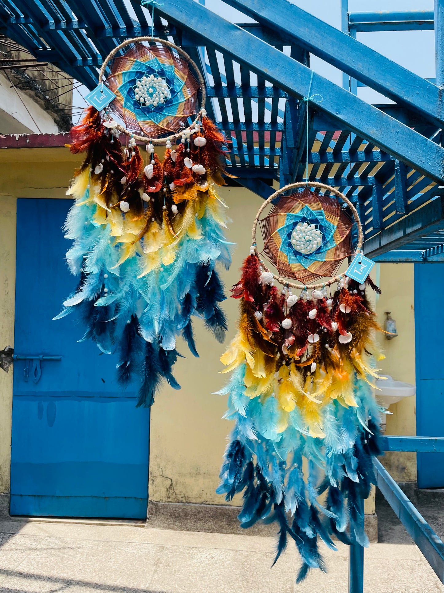 “Sea Breeze” Dreamcatcher - Teal By Tanvi