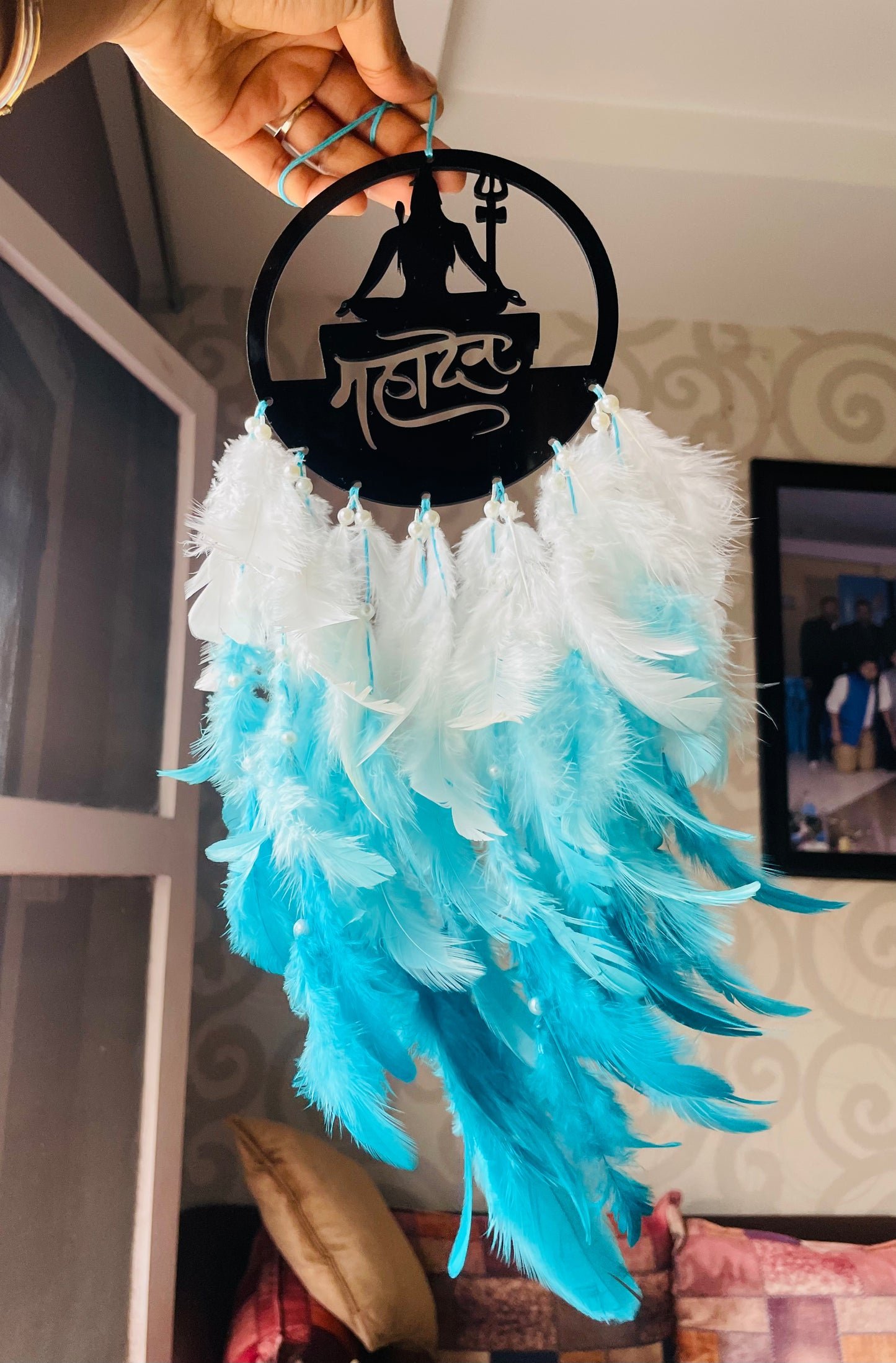 Mahadev Shiva Acrylic Dreamcatcher - Teal By Tanvi