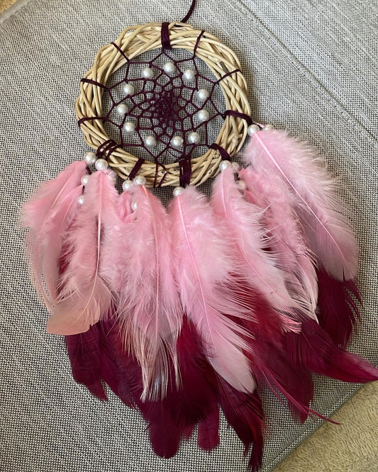 Pink Wine Mini Car Hanging Dreamcatcher - Teal By Tanvi