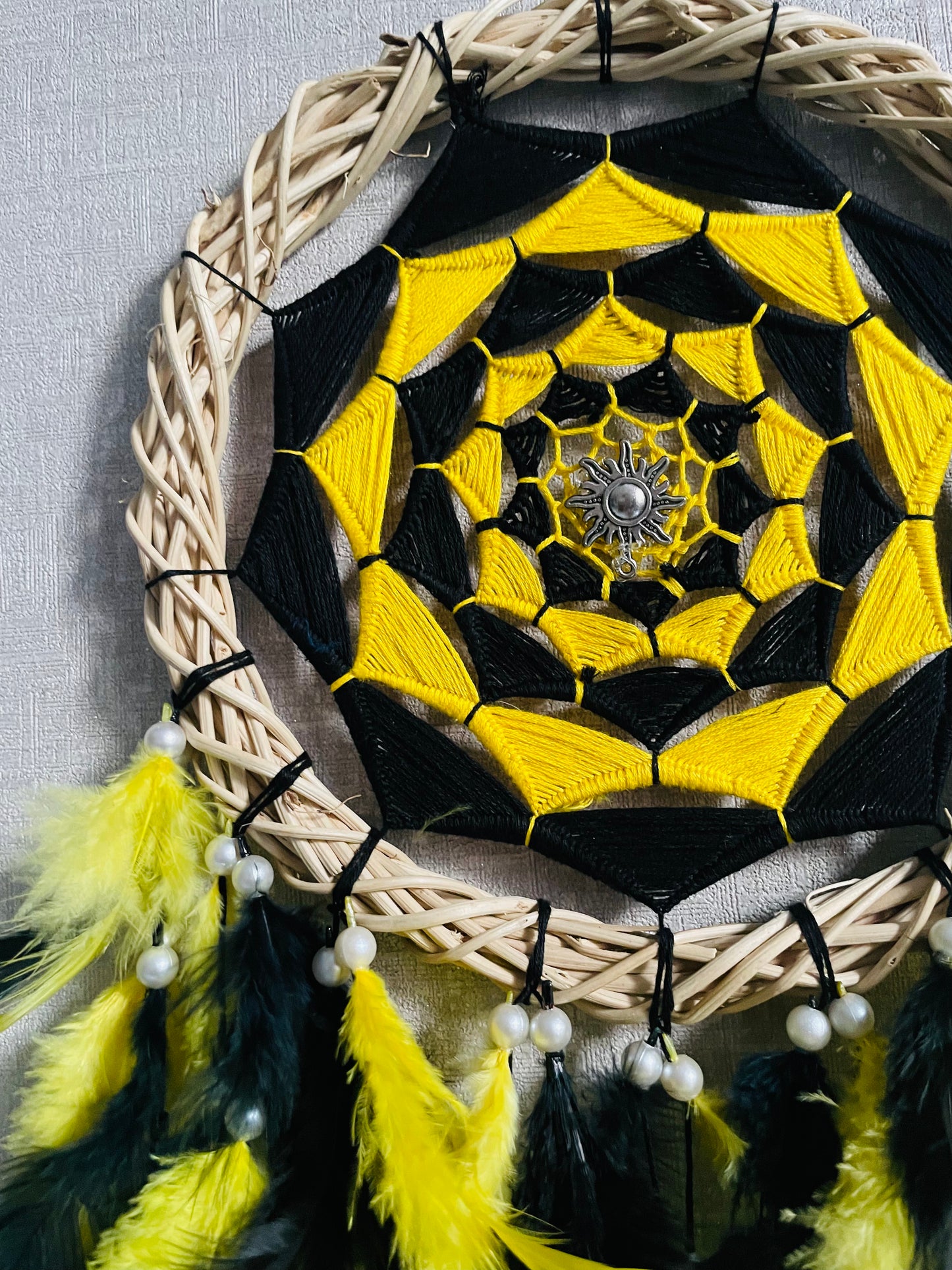 Yellow Black Dreamcatcher - Teal By Tanvi