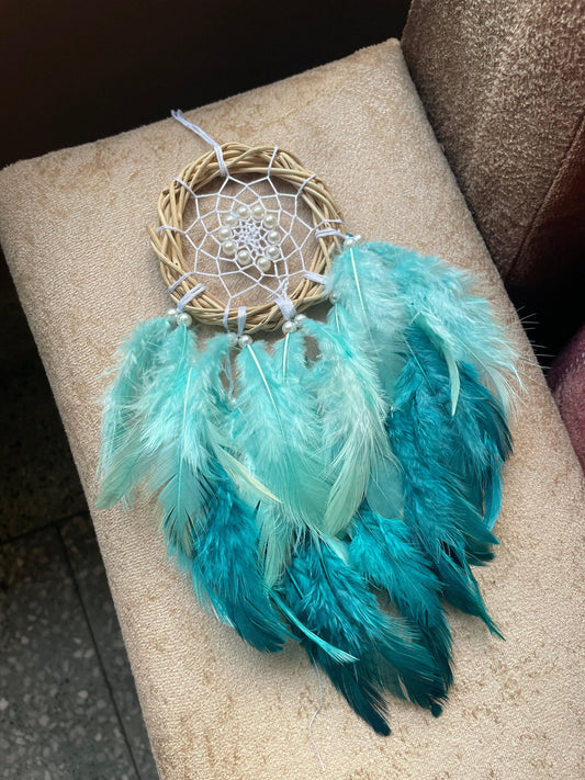 Sea Green Mini Car Hanging Dreamcatcher - Teal By Tanvi