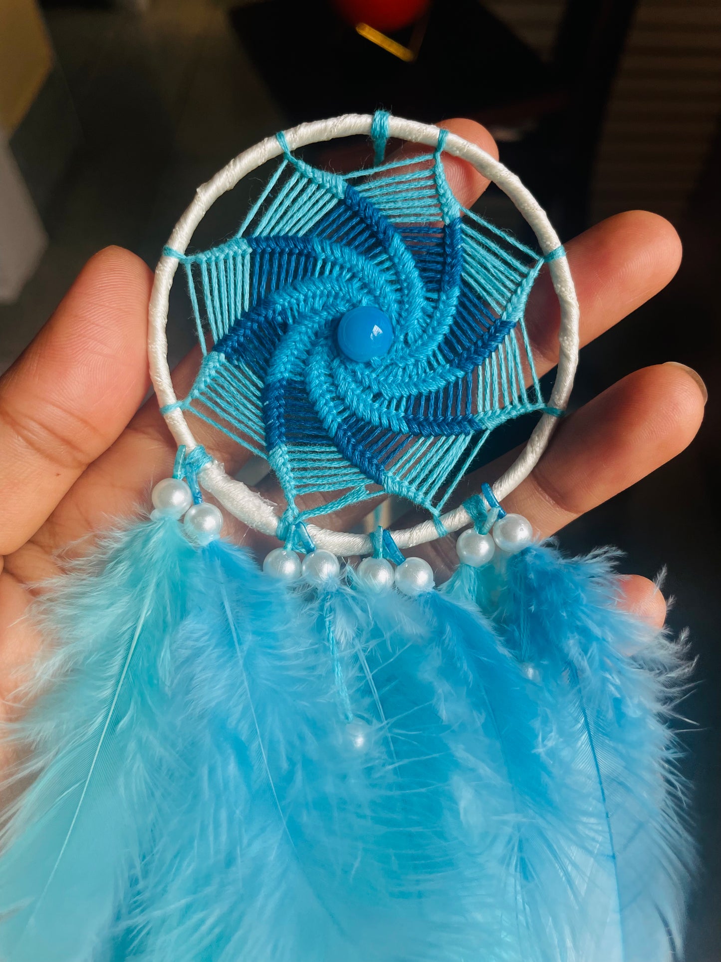 Shades of Blue Car hanging Dreamcatcher - Teal By Tanvi