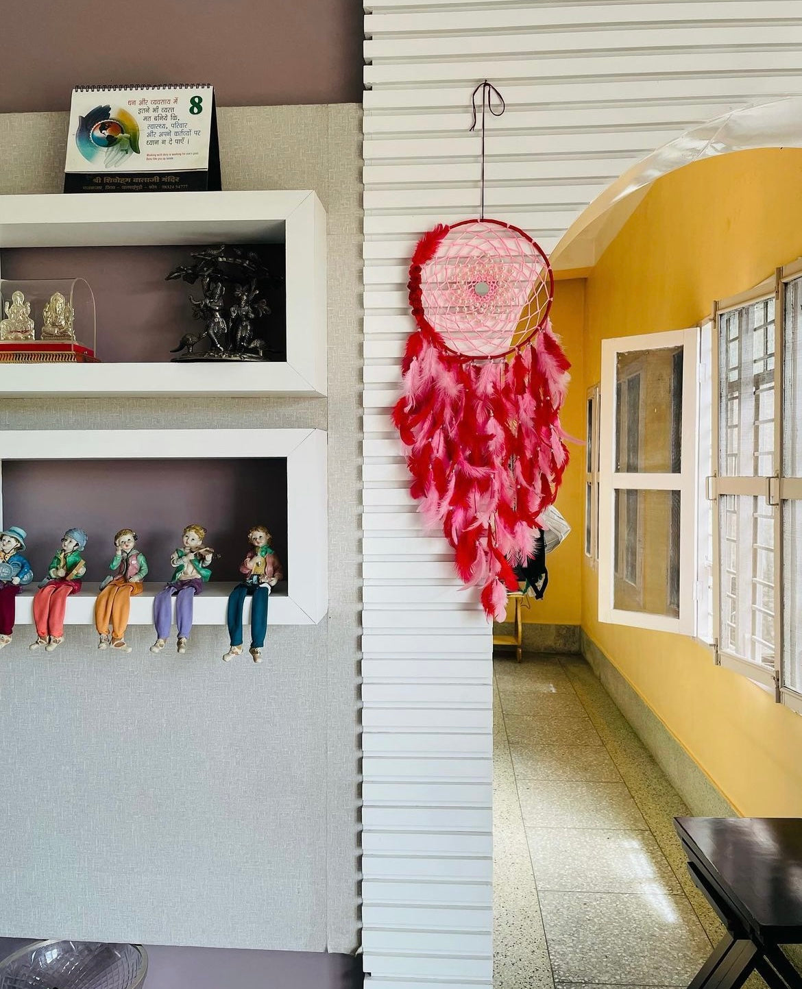 Baby Pink and Red Dreamcatcher - Teal By Tanvi