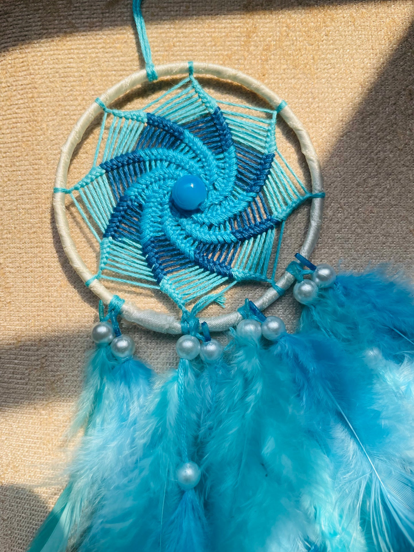 Shades of Blue Car hanging Dreamcatcher - Teal By Tanvi