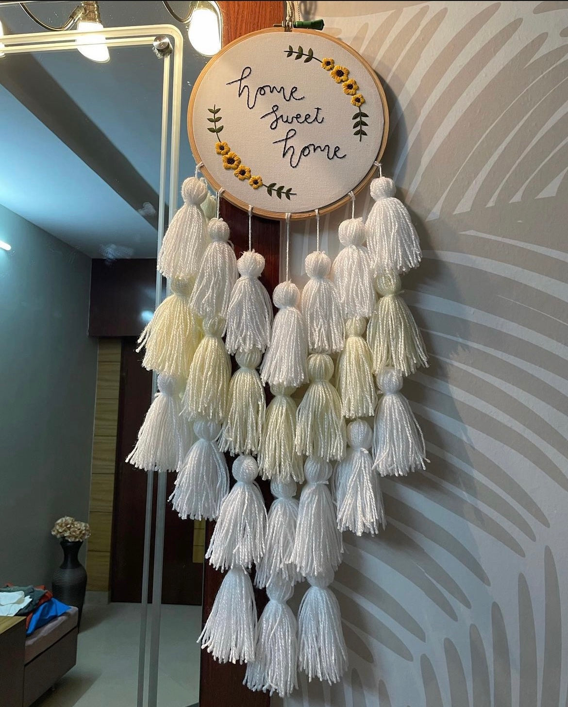 Home Sweet Home Embroidery Dreamcatcher - Teal By Tanvi