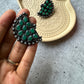 Premium Quality German Silver Green Stone Work Designer Earring