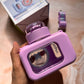 Camera Themed Sipper Bottle With Strap | Kids Cute Water Bottle | BPA Free Plastic Bottle | Silicone Cover