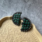 Premium Quality German Silver Green Stone Work Designer Earring
